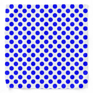 Blue and White Polka Dot Bandana