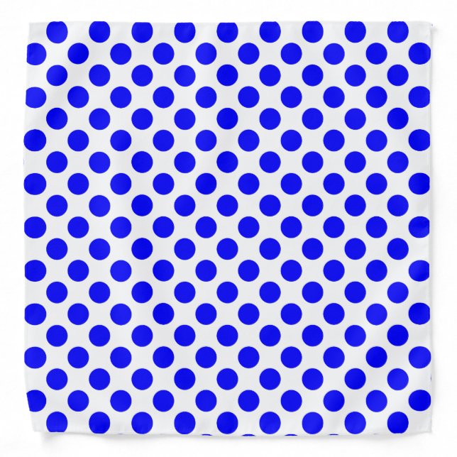 Blue and White Polka Dot Bandana (Front)