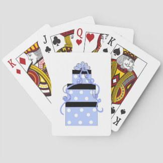 Blue and White Polka Dot Cake Poker Cards