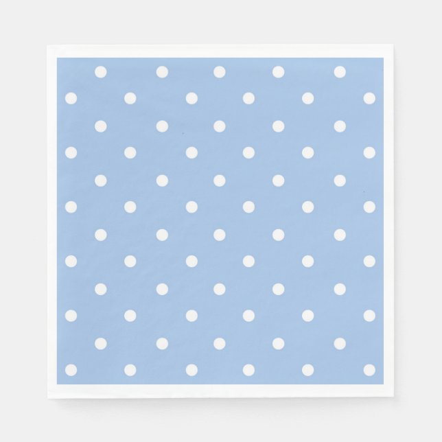 Blue and White Polka Dot Napkins (Front)