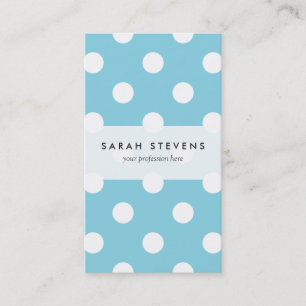 Blue and White Polka Dot Pattern Business Card