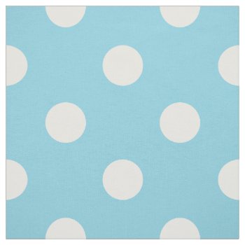 Blue And White Polka Dot Pattern Fabric by allpattern at Zazzle