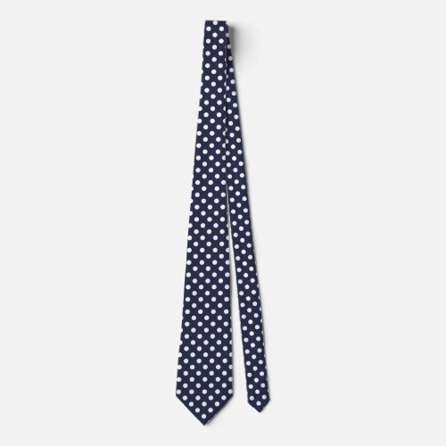 Blue and White Polka Dot Pattern Mens Tie