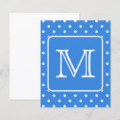 Blue and White Polka Dot Pattern Monogram. Custom. (Front/Back)