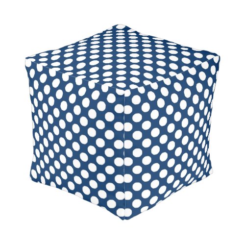 Blue And White Polka Dot Pattern Pouf