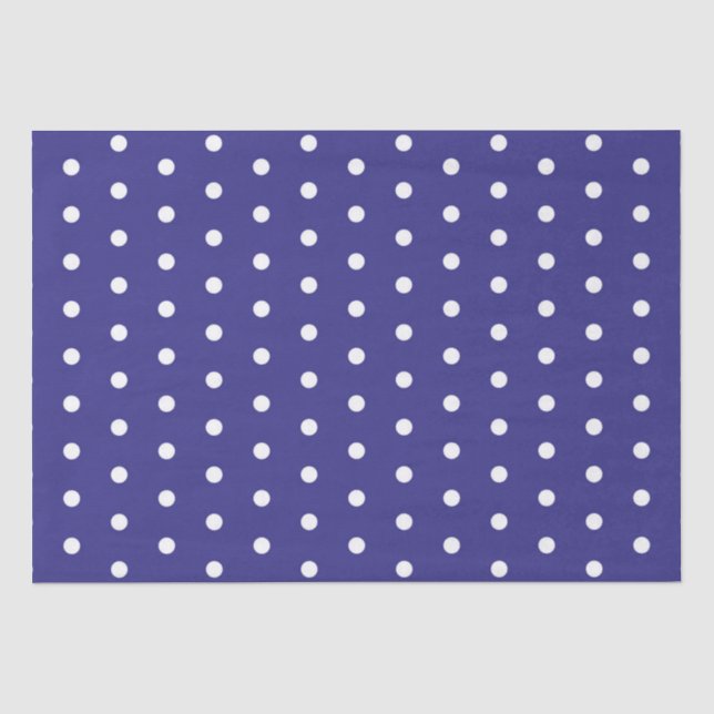 Blue and White Polka Dot Pattern   Tissue Paper (Front)