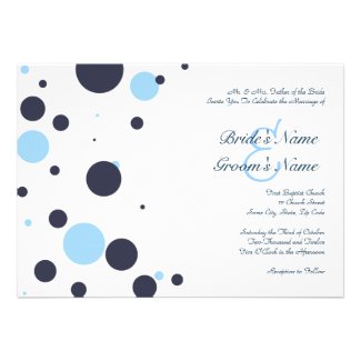 Blue and White Polka Dot Wedding Invitation