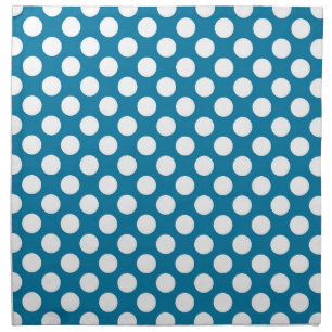 Blue and white polka dots cloth napkin