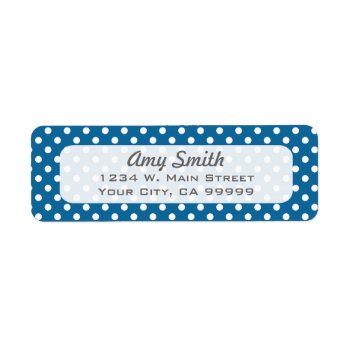Blue And White Polka Dots Label by whimsydesigns at Zazzle