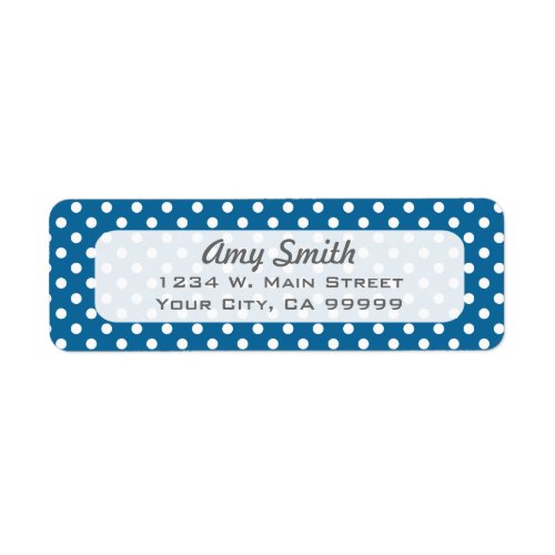 Blue and White Polka Dots Label