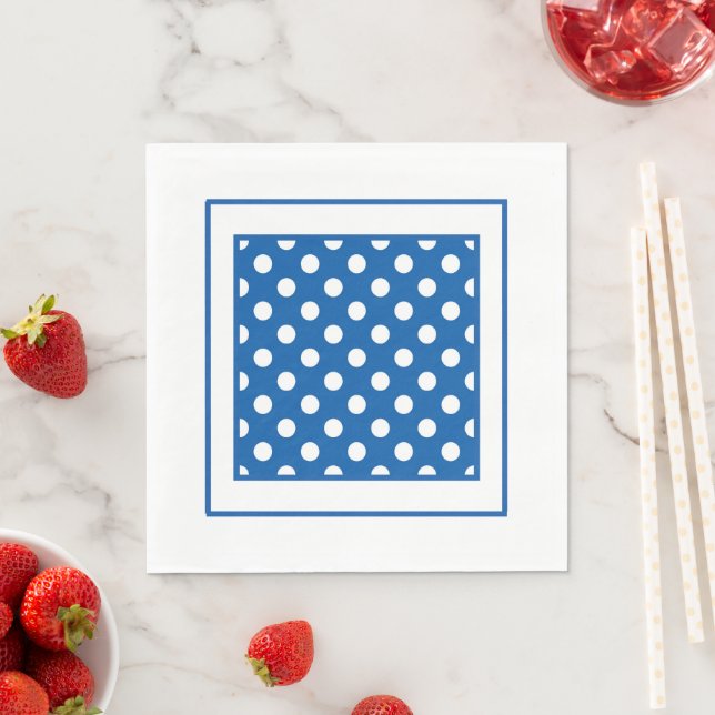 Blue And White Polka Dots  Napkins (Insitu)