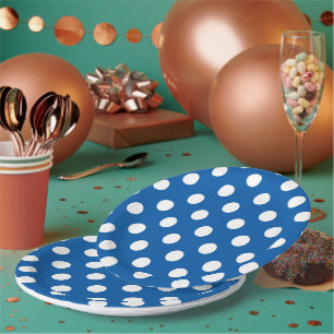 Blue And White Polka Dots  Paper Plates