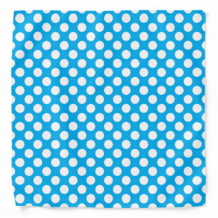 Blue and white polka dots pattern bandana