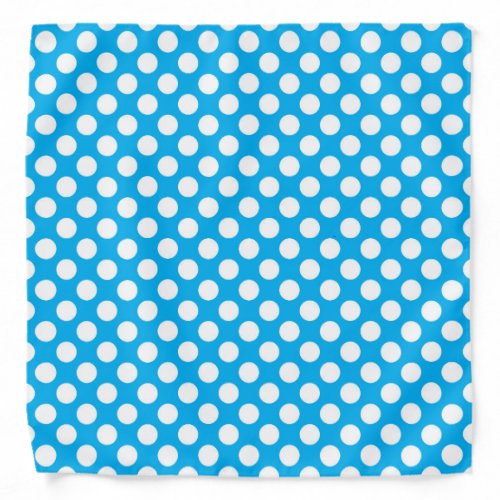 Blue and white polka dots pattern bandana