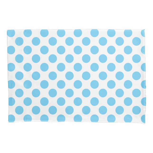 Blue and white polka dots pattern pillow case (Front)