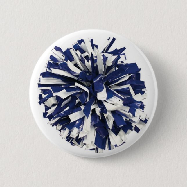 Blue and White Poms Button (Front)
