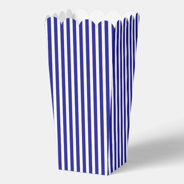 Blue And White Popcorn Favor Box (Front)