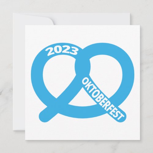 Blue and White Pretzel Brezel Oktoberfest 2023 Note Card