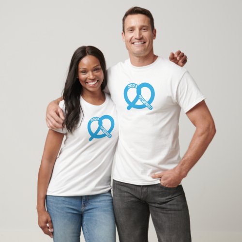 Blue and White Pretzel Brezel Oktoberfest 2023 T_Shirt