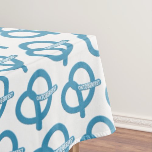 Blue and White Pretzel Pattern German Oktoberfest Tablecloth