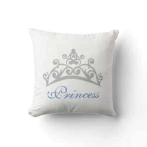 Blue and White Princess Crown Pillow