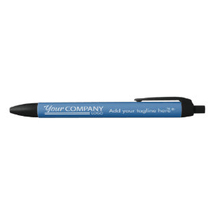 Blue and White Promotional, Branded Logo Ink Pen