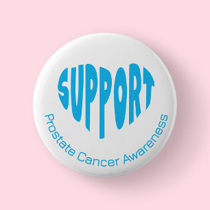 Blue and White Prostate Cancer Awareness Button