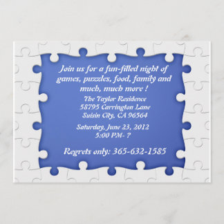 Blue and white Puzzle Frame Invitations