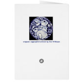 Blue and White Rabbit and Baby Personalized Card (Back)