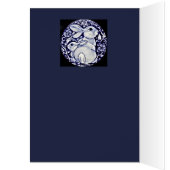 Blue and White Rabbit and Baby Personalized Card (Inside (Left))