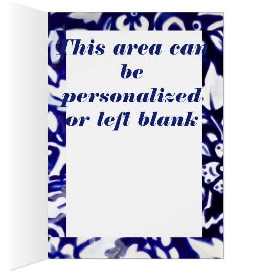 Blue and White Rabbit and Baby Personalized Card (Inside (Right))