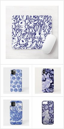 BLUE and WHITE RABBIT, ANIMALS CASES, ELECTRONICS