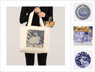 Blue and White Rabbit Christmas Collection