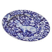 Blue and White Rabbit Pottery Look Melamine Plate (Right Side)