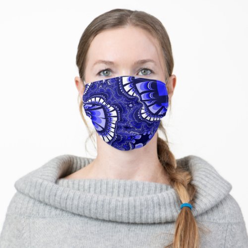 Blue and White Remix Adult Cloth Face Mask