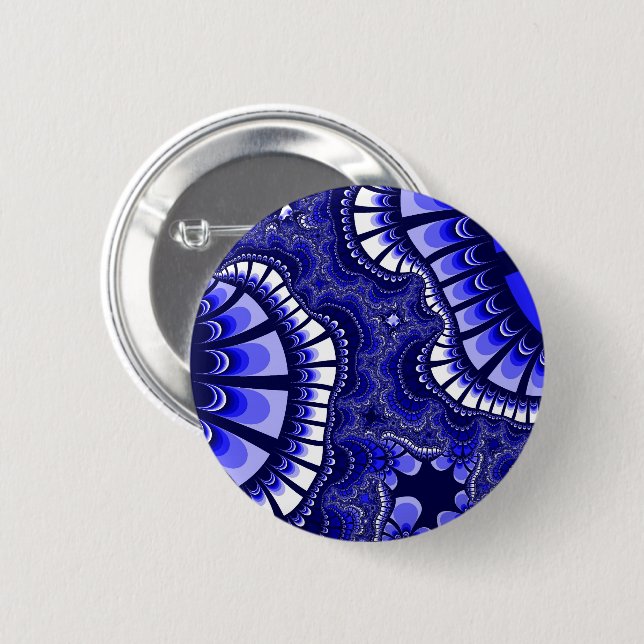 Blue and White Remix Pinback Button (Front & Back)