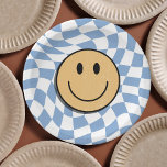 Blue and White Retro Checkered Birthday Boy Paper Plates<br><div class="desc">Introducing our versatile and vibrant Celebration Invitation, the perfect choice for birthdays filled with fun and adventure! Whether you're celebrating your "One Cool Dude's" first birthday, your "Two Cool" toddler's second year, or your "Young, Wild, and Three" birthday boy's third milestone, this invitation is sure to set the tone for...</div>