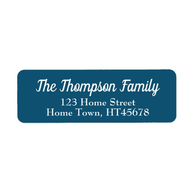 Blue and White Return Address Label (Front)