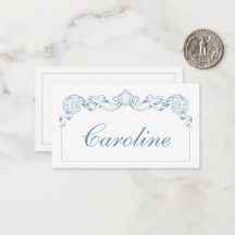 Blue and White Ribbon Crest Frame Personalized