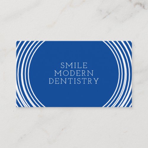 Blue and White Ripple Smile Dentist  Assistant Business Card
