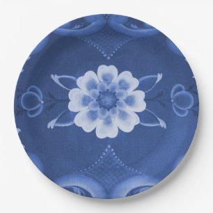 Blue and White Rosemaling Paper Plates