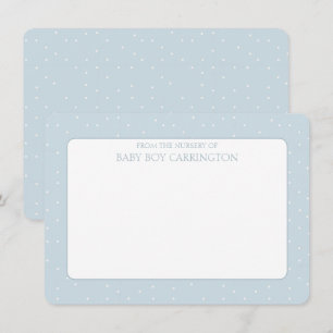 Blue and White Rustic Polka Dots Personalized Note Card
