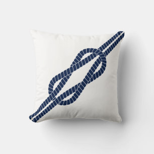 Blue and White, Sailing Rope - Nautical Throw Pillow