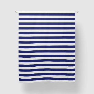 Blue and White Sailor Stripe (large scale) Blackout Curtains