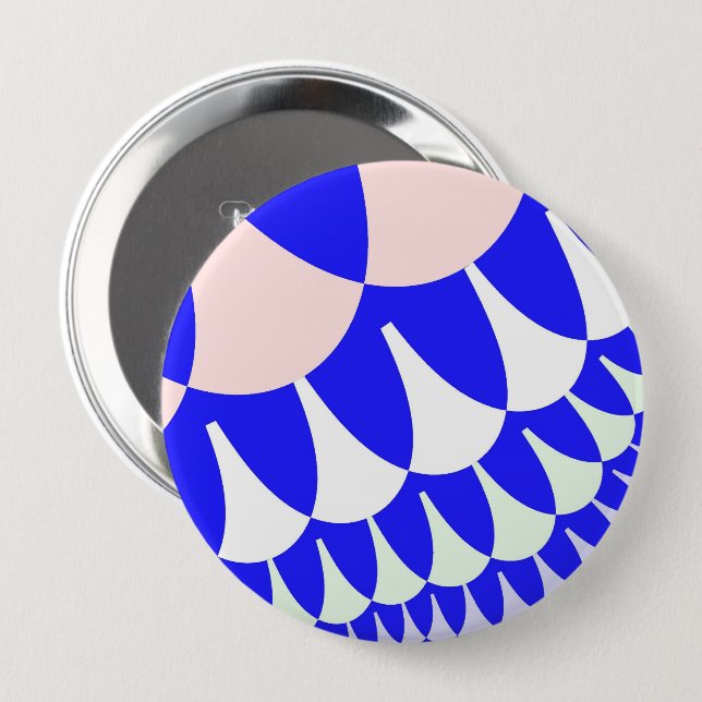 Blue and White Scales Button (Front & Back)