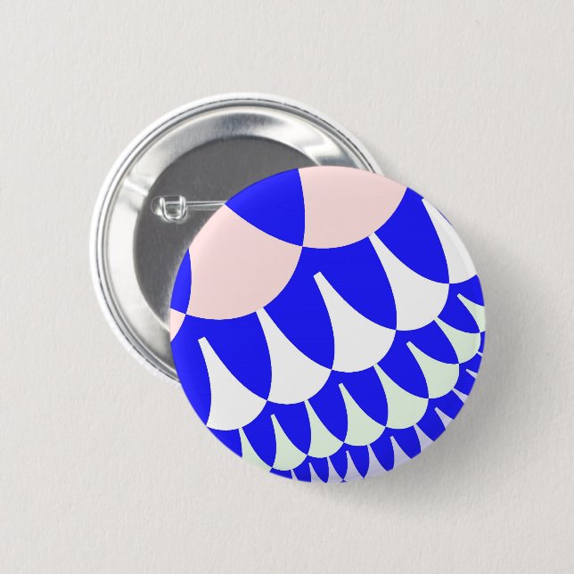 Blue and White Scales Button (Front & Back)