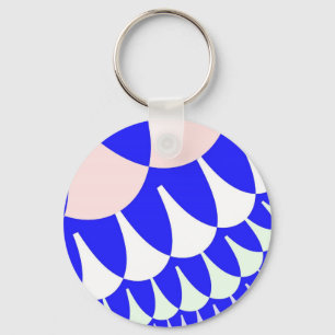 Blue and White Scales Keychain