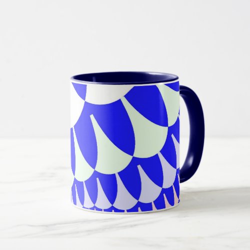 Blue and White Scales Mug