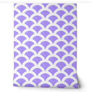 Blue and White Scallop Wallpaper