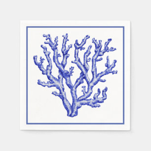 Blue and white sea coral napkins
